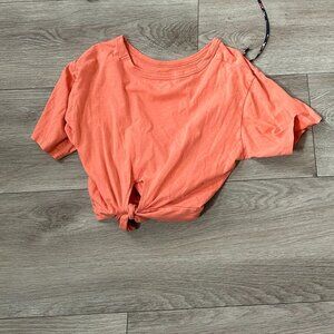 Tie back cropped shirt